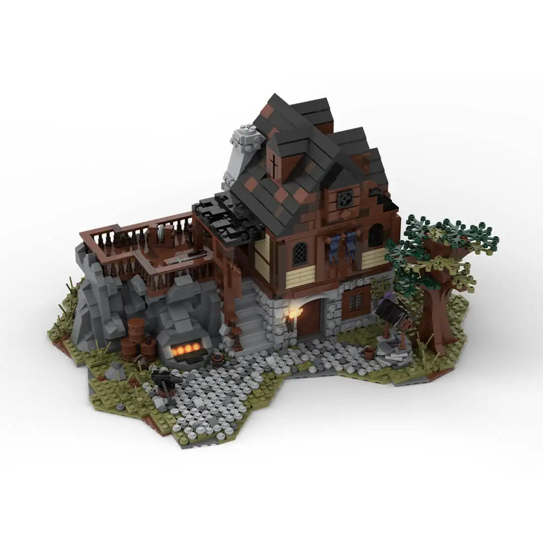

Изготовленная на заказ средневековая модель Смити MOC-49666 с внутренним модульным зданием (3130 шт.)