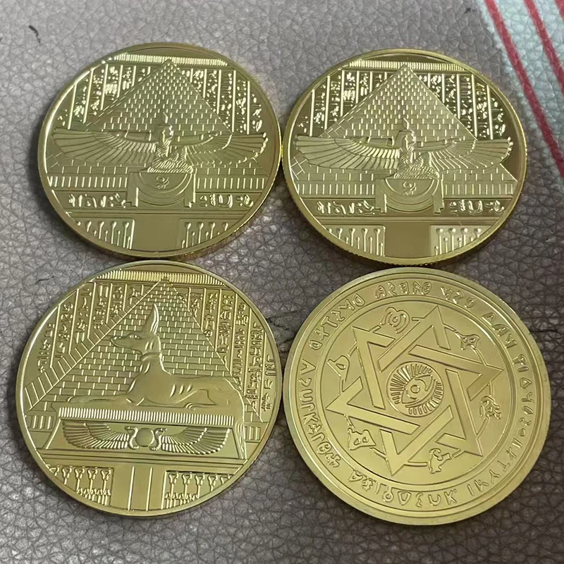 Ancient Egyptian Pharaoh Commemorative Coin Souvenir Dog Head Anubis Collection Coin