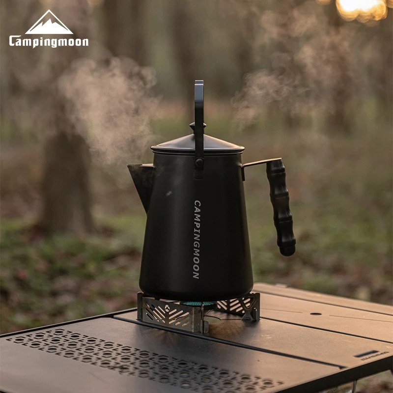 CAMPINGMOON Camping Tea Kettle, Stainless Steel Large Capacity Hand Brewed Coffee Pot, Fire Kettle, SW-6
