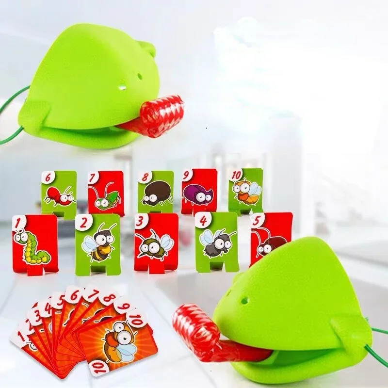 Chameleon Lizard Mask Wagging Tongue Lick Cards Board Games for Children Family Party Toys Antistress Funny Desktop Game Toys