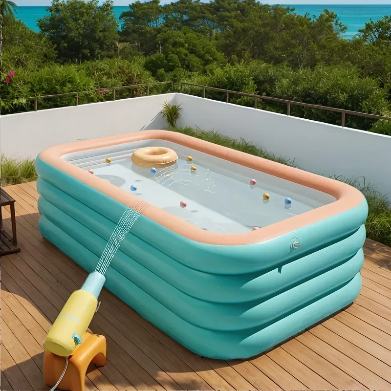1PC PVC Inflatable Swimming Pool Thickened Square Bathtub Durable Large Home Swimming Pools Summer Water Party Backyard Garden - Image 2