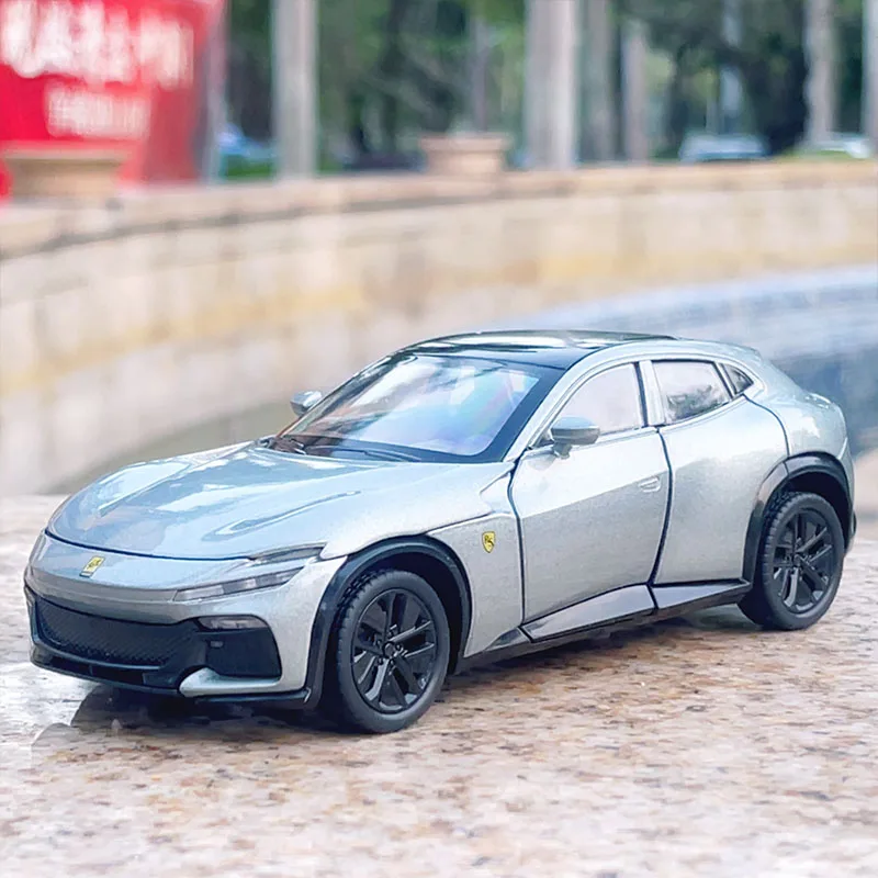 

1:32 Ferrari Purosangue FUV, имитация сплава, роскошная модель автомобиля, статическое украшение, звуковой свет, спортивный автомобиль, детская игрушка в подарок
