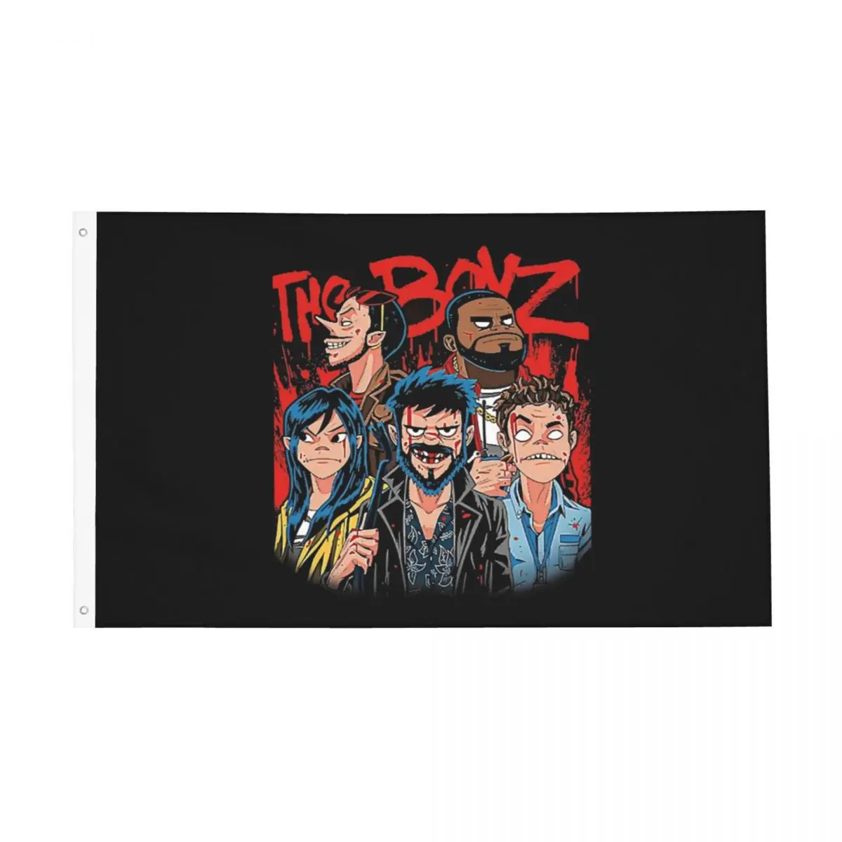 Funny Gorillaz Flag Indoor Outdoor Banner 2 Grommets Rock Decoration Double Sided 60x90 90x150cm Flags