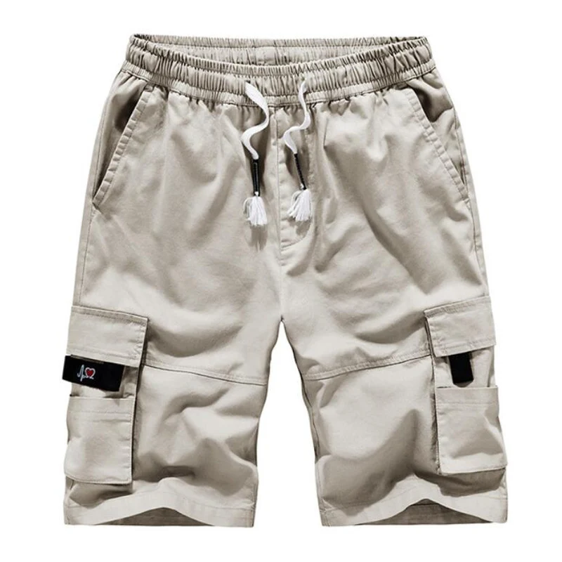 Plus Size Shorts Men Cotton Loose Work Casual Short Pants 7XL 8XL Knee Pocket Casual Elastic Waist large Size Shorts