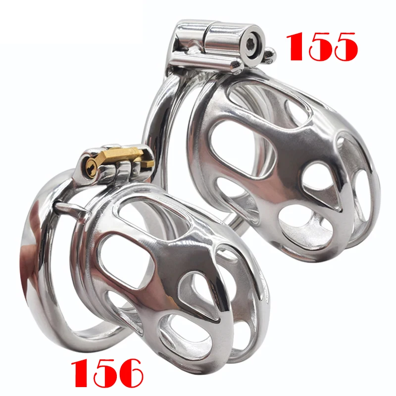 Hollow Cock Cage Stainless Steel Male Metal Chastity Belt정조대Erotic Bondage Chastity Cage Penis Ring Lock BDSM Sex Toy For Men 18