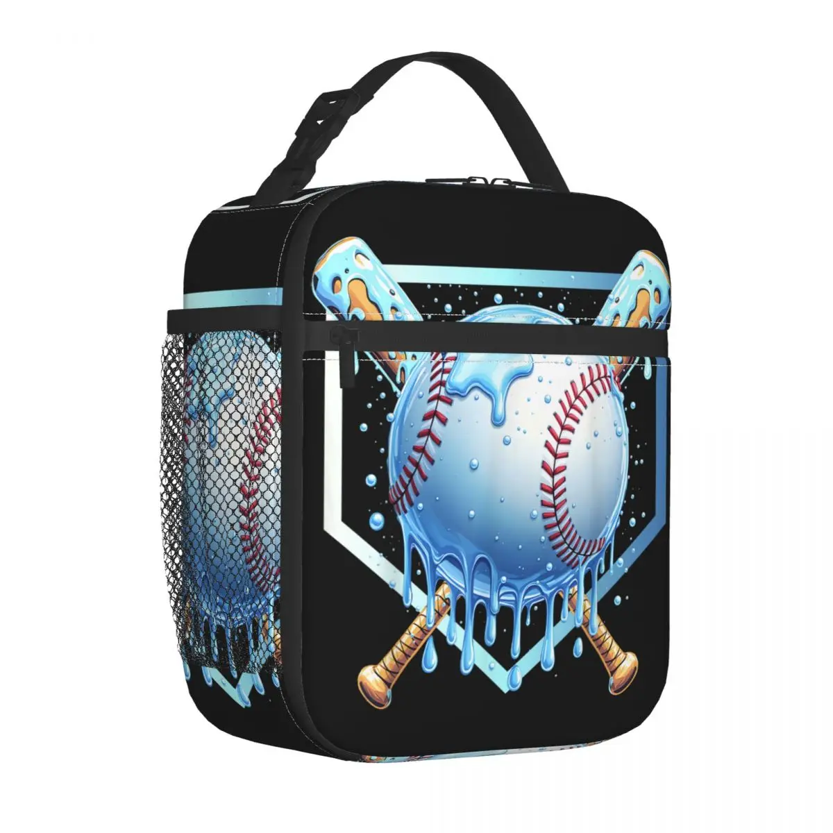 

Baseball Bat Ice Cream Watercolor Product Insulated Lunch Tote Bag For Office Food Box Reusable Thermal Cooler Lunch Boxes
