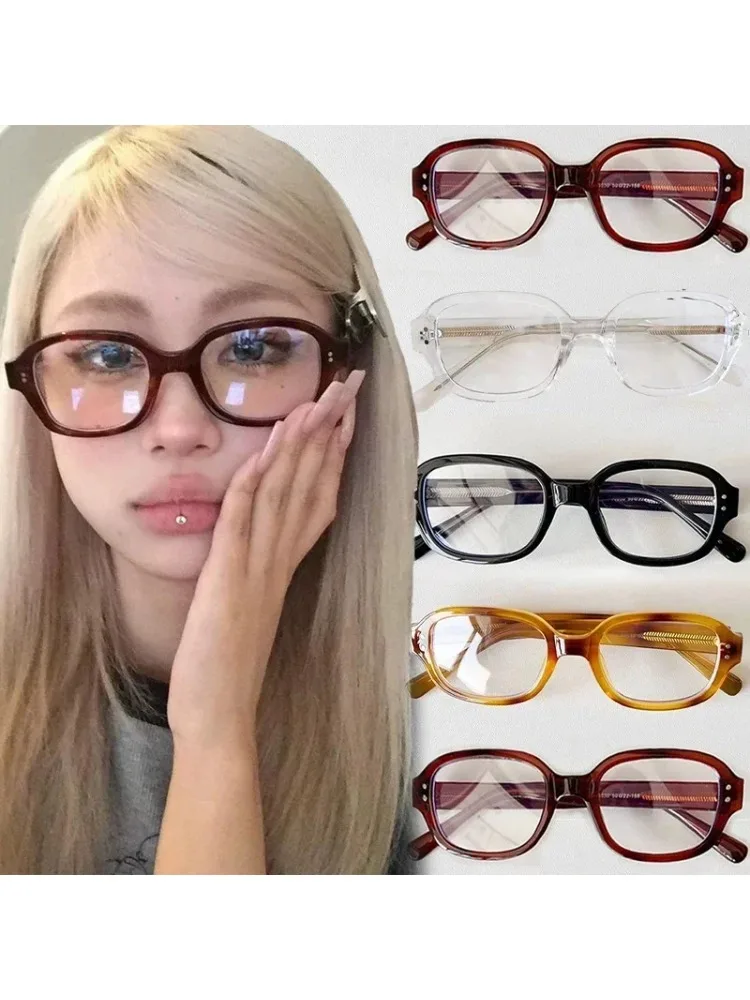 Y2k unisexe Rivets lunettes rétro cadre carré lunettes femmes rouge ordinateur lunettes de lecture clair bleu lumière bloquant lunettes