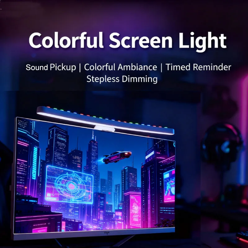 

Led Computer Monitor Light Bar Desk Lighting Screen USB RGB Lamp For Study Reading Table Stepless Dimming Lamp Timing 46CM