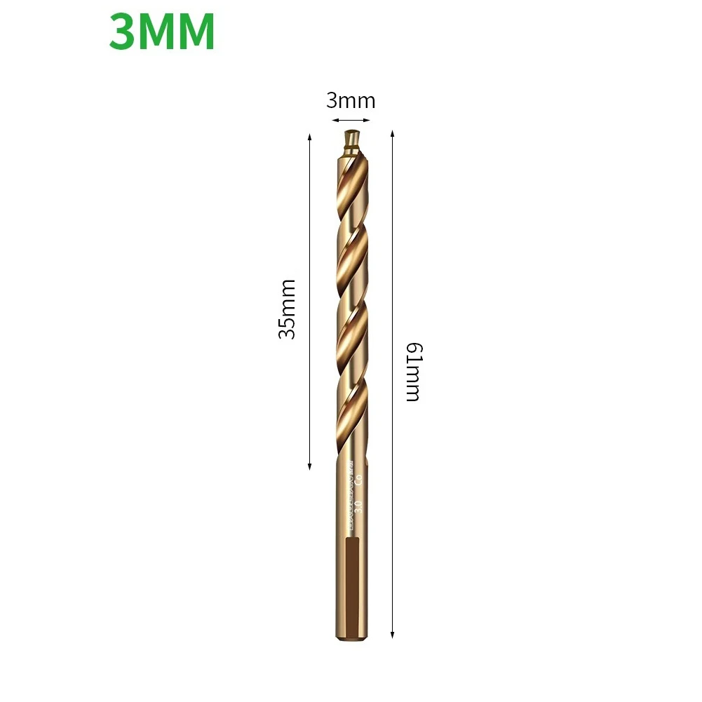 Cobalt Straight Step Drill Bits for Stainless Steel 7pcs Set Step Handle Pattern Design Double Spiral Chip Removal
