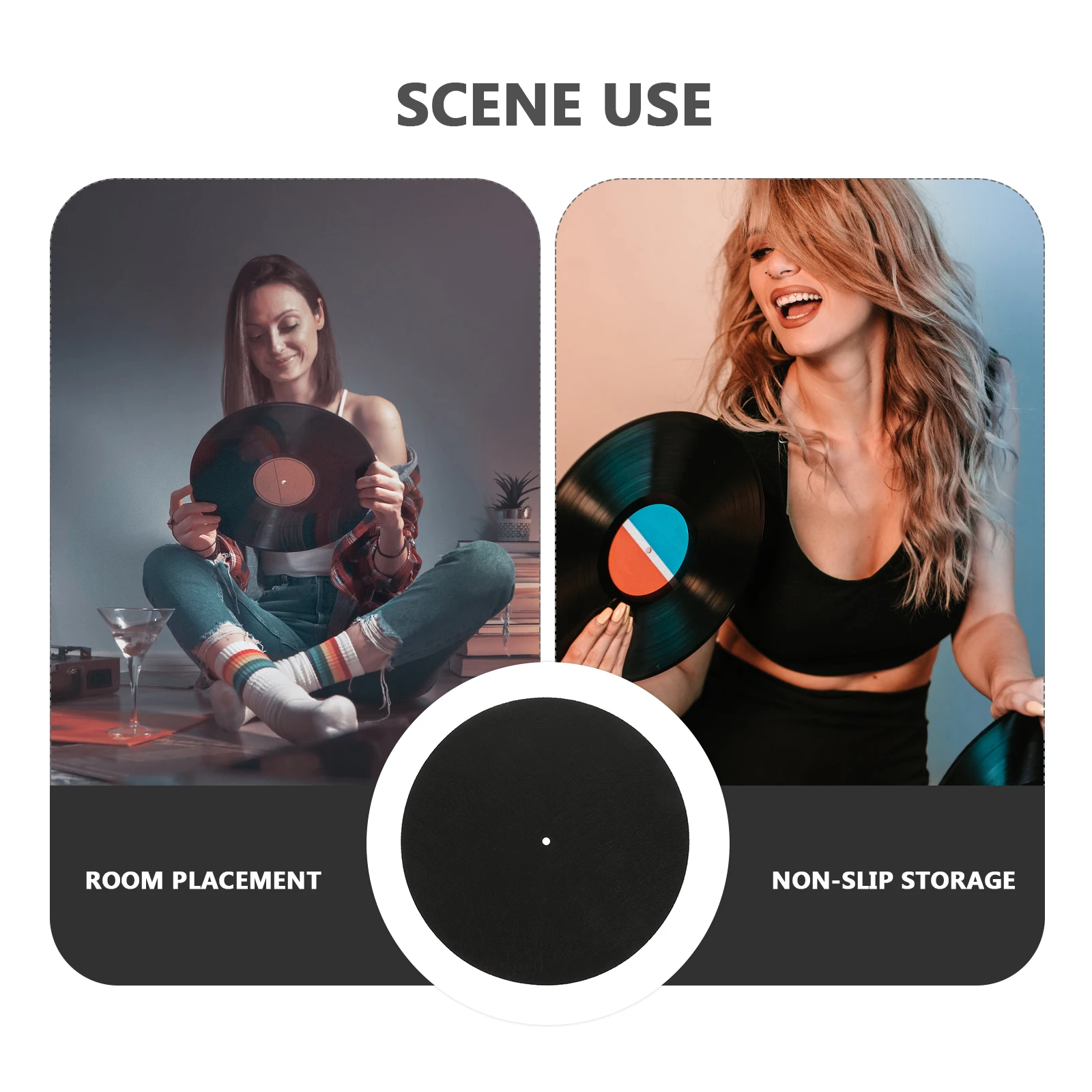 

Anti-slip Record Pad Slipmat Non-slip Vinyl Felt Turntable Plate Protectors Mats Accessories