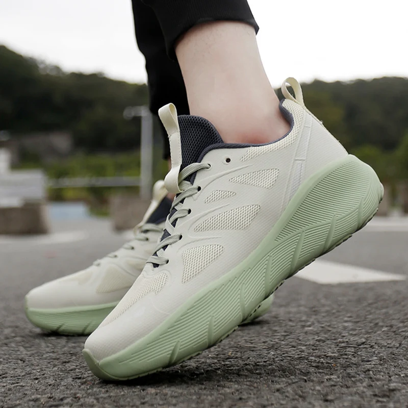 

Couple Casual Sneakers, High Elastic Shock Absorption Running Shoes, Breathable Non-slip Wear-resistant Thick Sole Dad Shoes