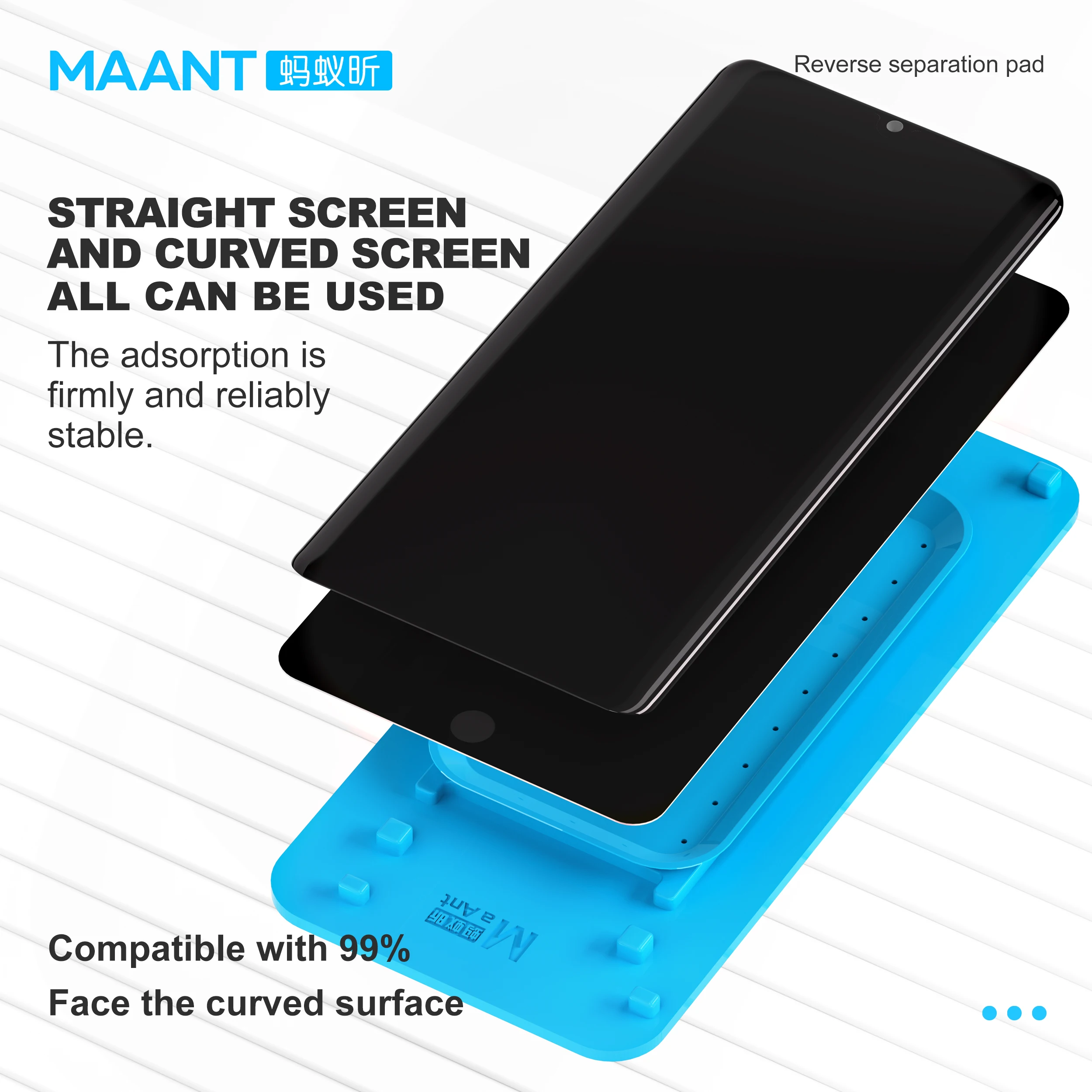 MaAnt Screen Reverse Separation Pad Universal Separator Compatible with 99% Straight/Curved Screens Mobile Phone Repair Tools