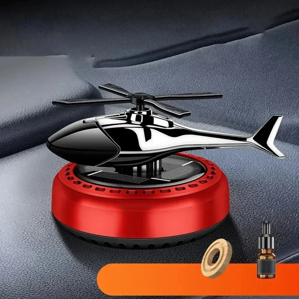 Helicopter Propeller Solar Air Freshener - Styling Car Interior Decor Aromatherapy Diffuser with Rotary Perfume, Solar Powered