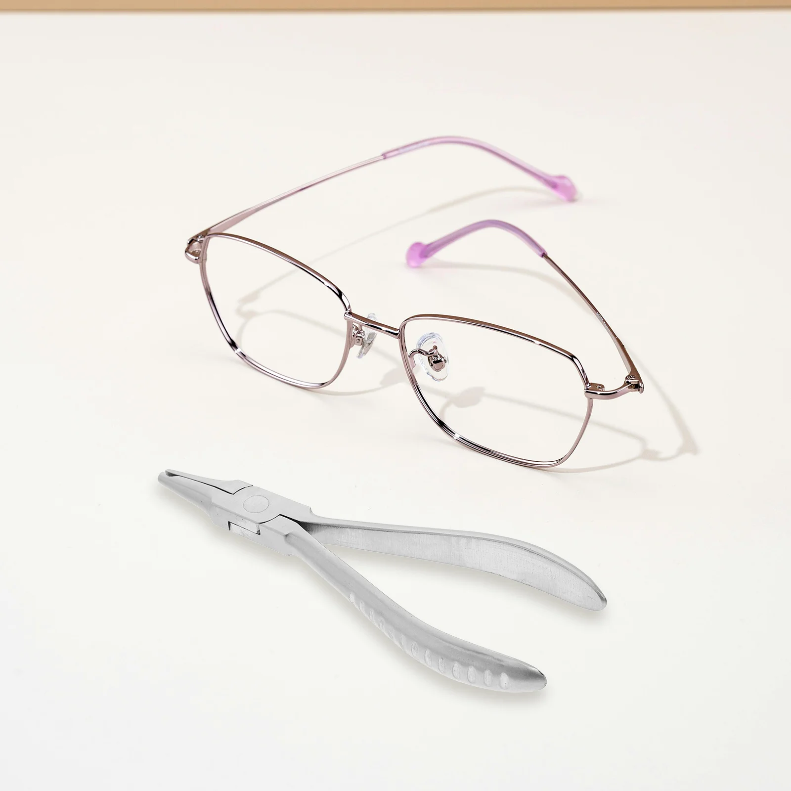 

Forceps Eyeglass Repair Kit Stainless Steel Pliers for Glasses Adjustment Nose Pads Fixing Tool Glass Accessories