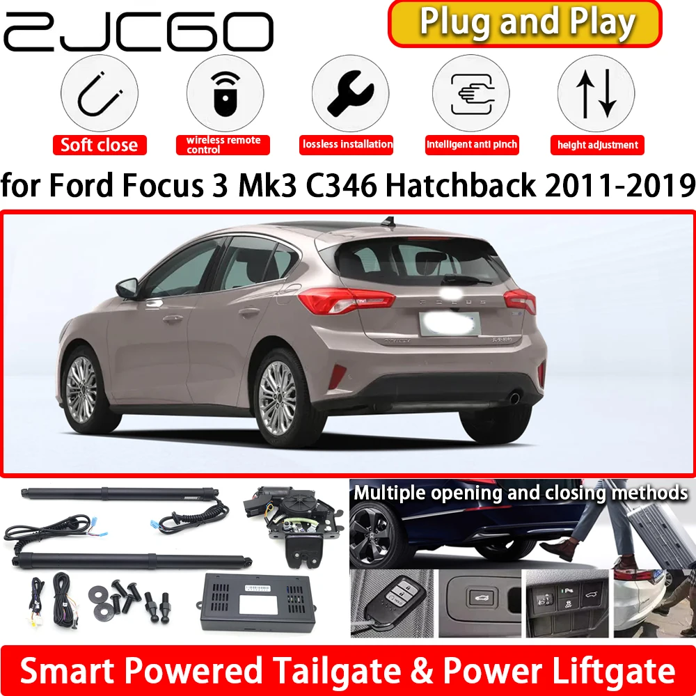 

ZJCGO for Ford Focus 3 Mk3 C346 Hatchback 2011-2019 Automatic Electric Powered Tailgate Power Liftgate Tail Gate Lift Kit System