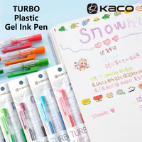 Kaco TURBO Coloring Gel Pen 0.5mm Water-resistant Pigment Ink Smooth Writing Pens 6 Colors Rod for Journal/Notes/Graffiti/Mark