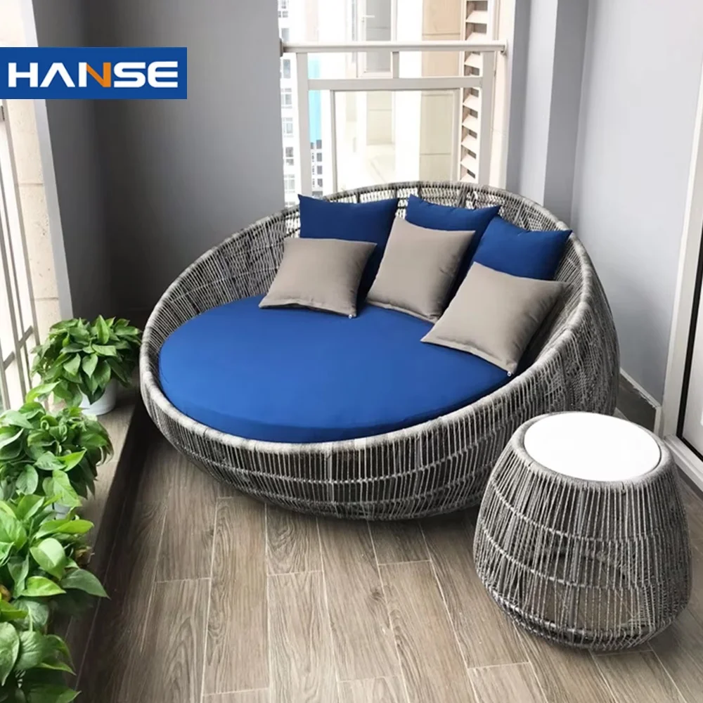 

Outdoor Folding Oval Rattan Canopy Sun Bed Beach Lounger Daybed Bed Chairs