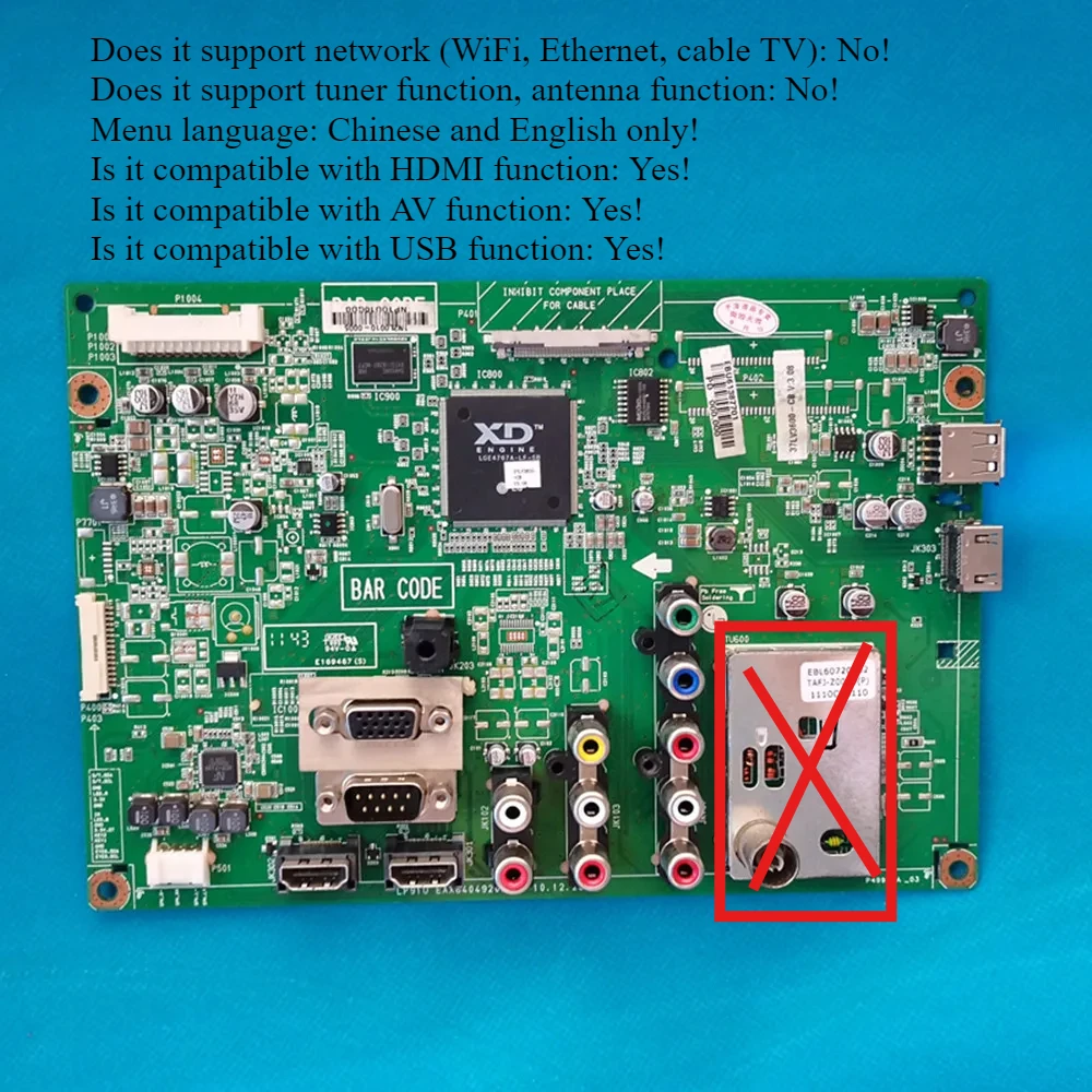 Good test Main Board LP91U EAX64049202 (1)  compatible LG TV 37LV3600-CB 42LV3600-CB 42LK460-CC 42LV365C-CB  Motherboard