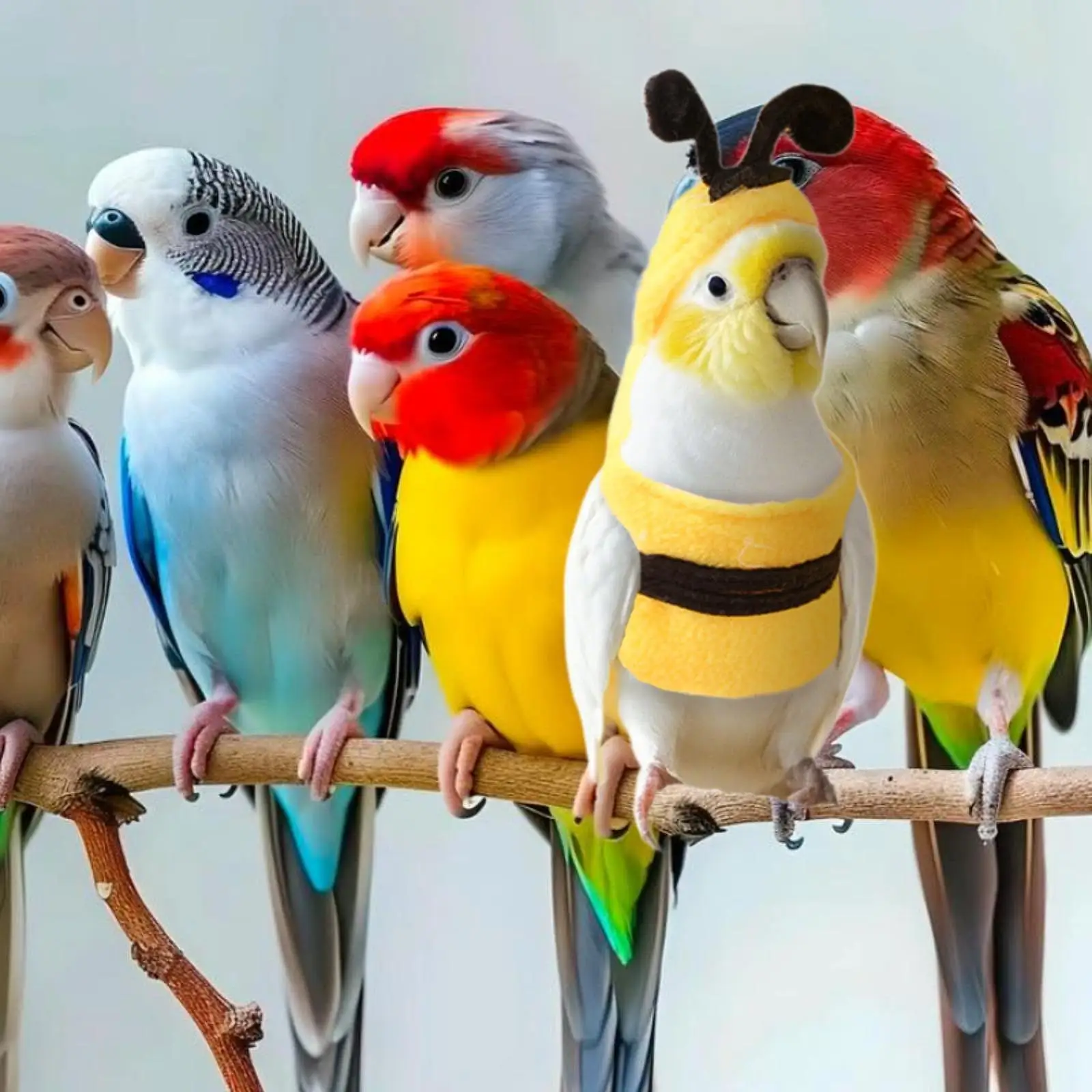 Bird Costume Pet Bird Clothes Bee Shaped Cute Fly Suit Small Animals Apparel Bird Hoodie for Sun Parrots Parakeet