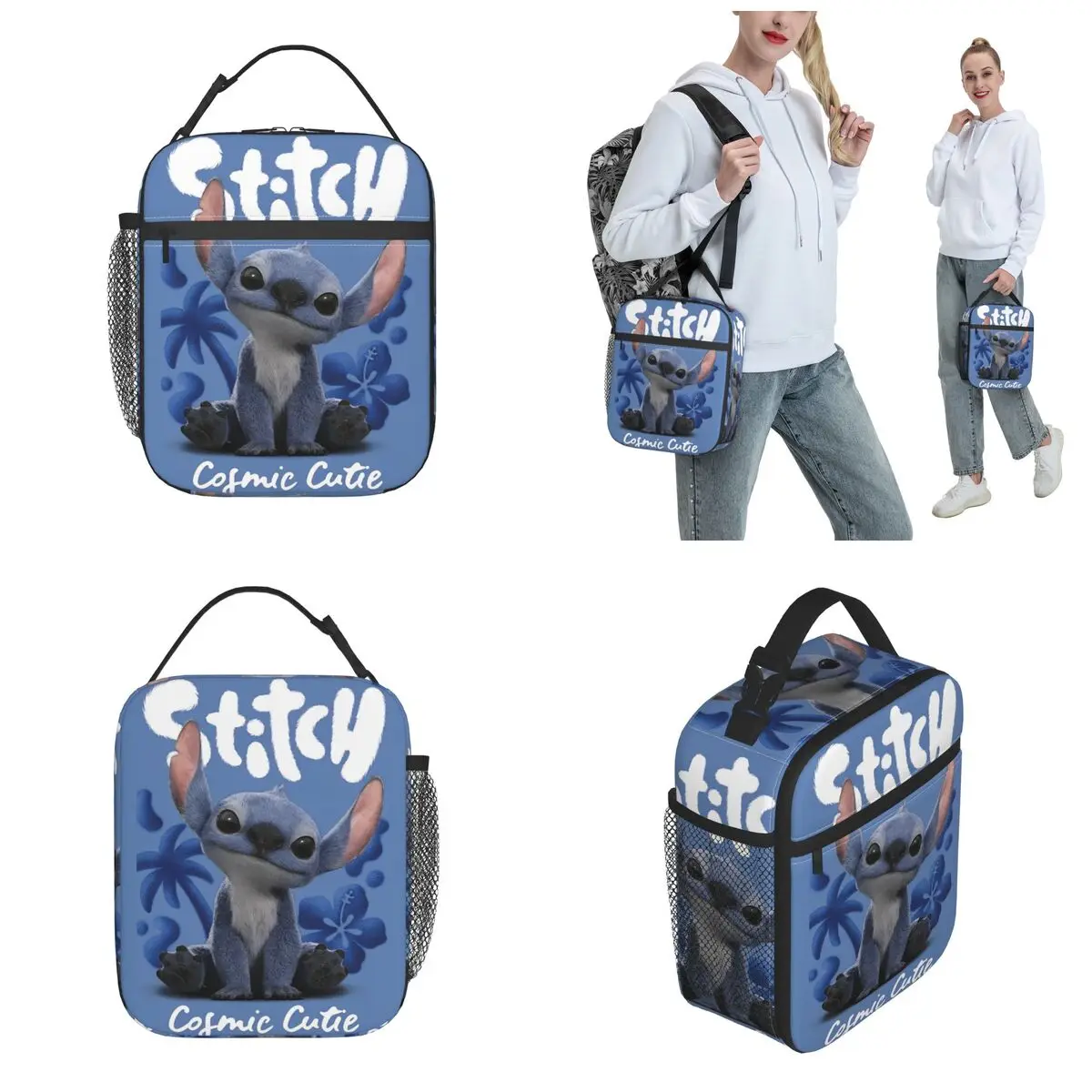 Insulated Lunch Bag Lilo Stitch 2025 New Movie Merch Cartoon Alien Storage Food Box Ins Style Cooler Thermal Bento Box For Work