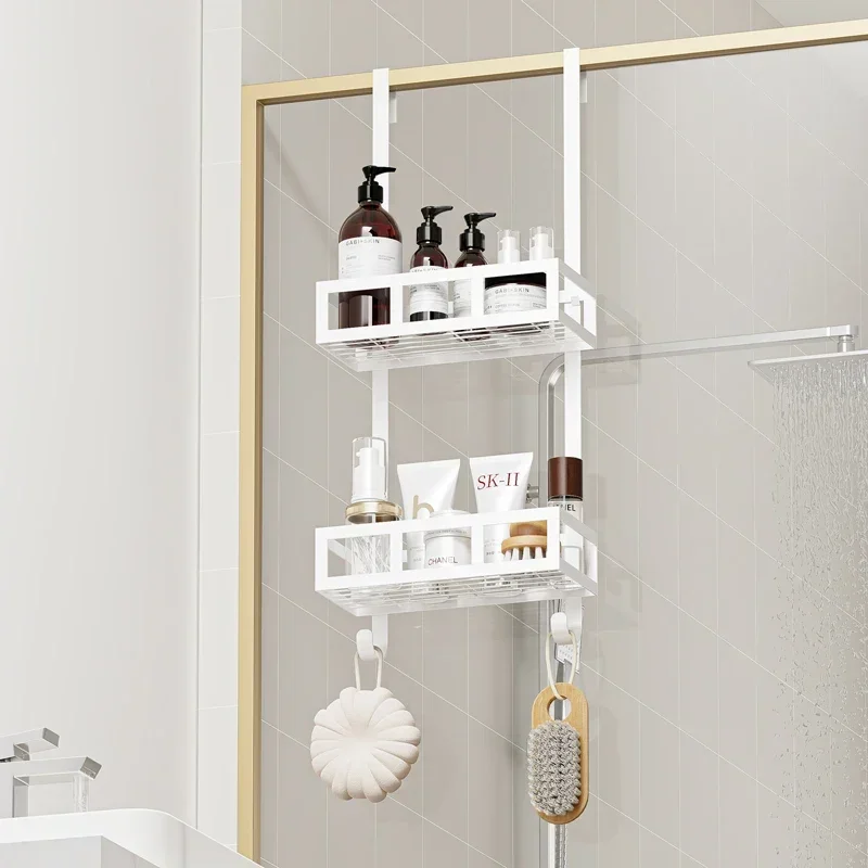 

Furniture Simple Bathroom Hanging Basket NonPunching Shampoo and Shower Gel Drain Water Storage Rack SpaceEfficient Design