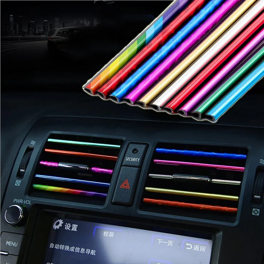 

10Pcs 20cm Car Air Conditioner Outlet Decorative U Shape Moulding Trim Strips Decor Automotive Interior Universal Accessories