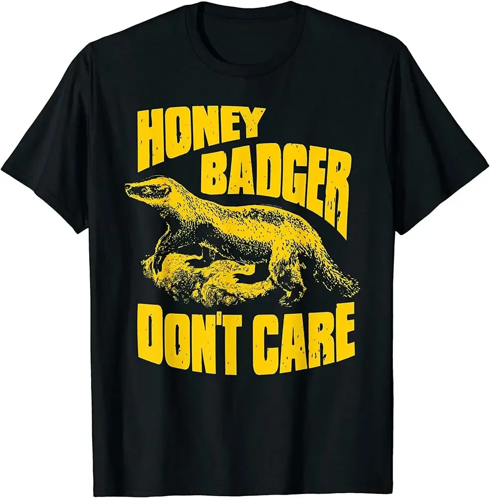 Honey Badger Don't Care Illustration T-Shirt  Tees High Quality 100%Cotton Short Sleeve