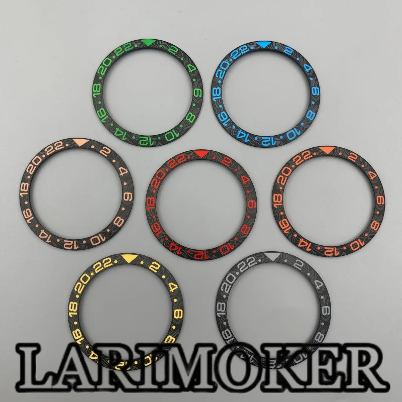

LARIMOKER 38mm Curved Ceramic Bezel Insert for 40mm Watch Case Men's Watch Accessory Case Ring Ceramic Insert