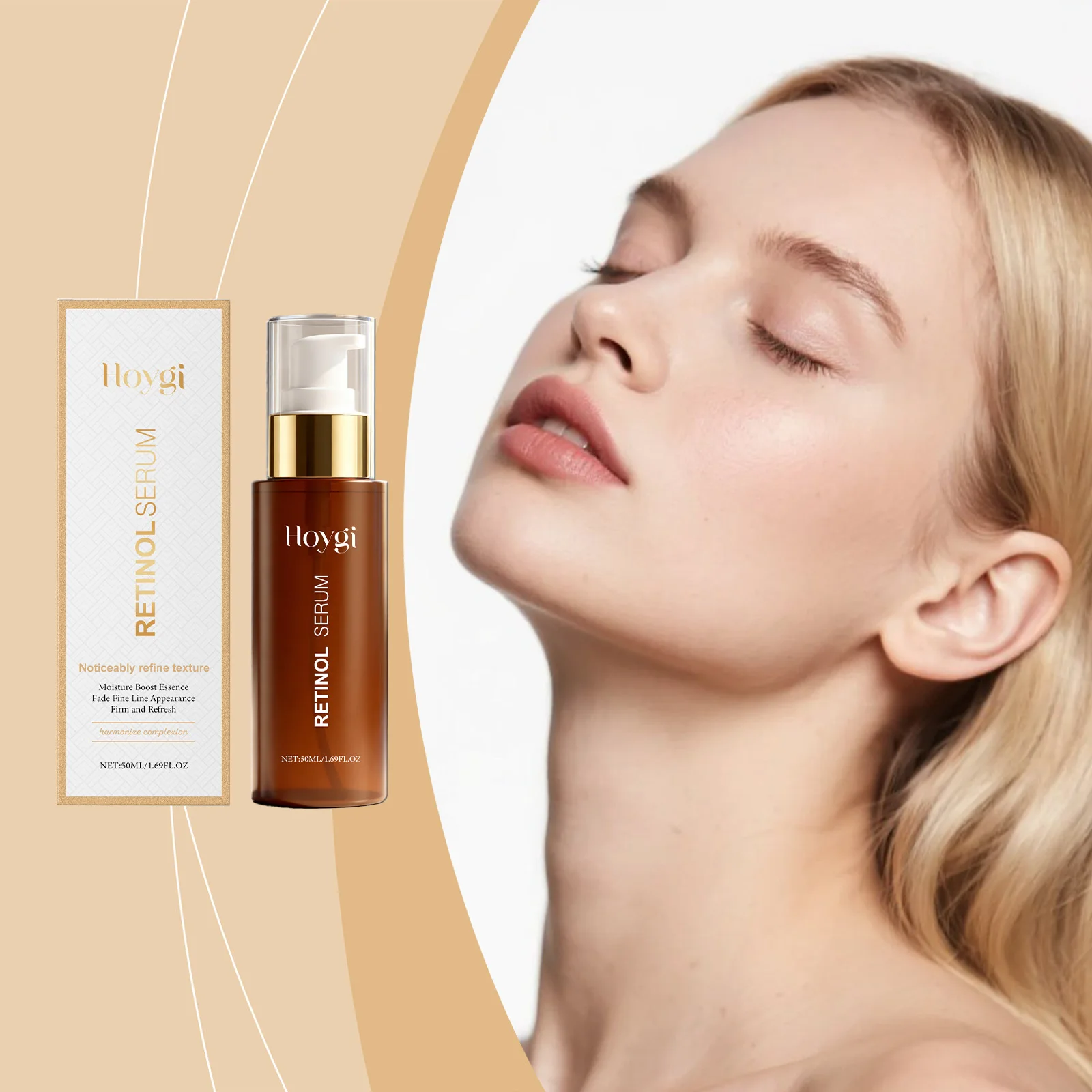 เซรั่มเรตินอลโฮยจิสำหรับผิวหน้า เอสเซนส์บำรุงผิวให้ความชุ่มชื้น ลดเลือนริ้วรอย ปรับสภาพผิวให้เรียบเนียน ปรับสีผิวให้สม่ำเสมอ