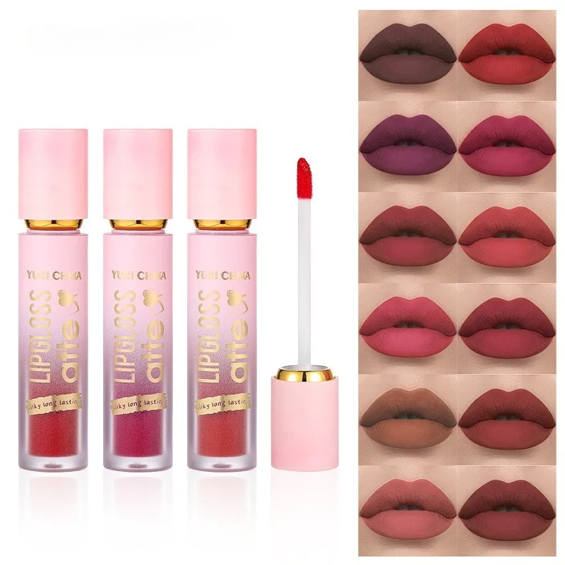 4.5Ml Matte Afwerking Lip Glazuur Mistoppervlak Waterdicht Geen Dip In Een Beker Vocht Lip Make-Up Voor Vrouwen