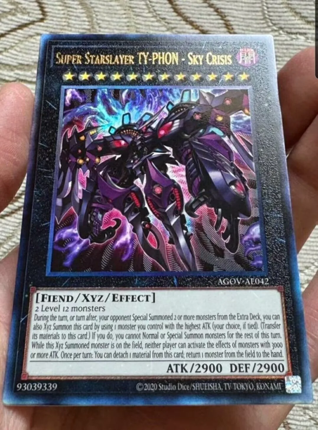 Yugioh KONAMI Duel Monsters AGOV-AE042 Super Starslayer TY-PHON - Sky Crisis Ultimate Rare Asian English Collection Mint Card