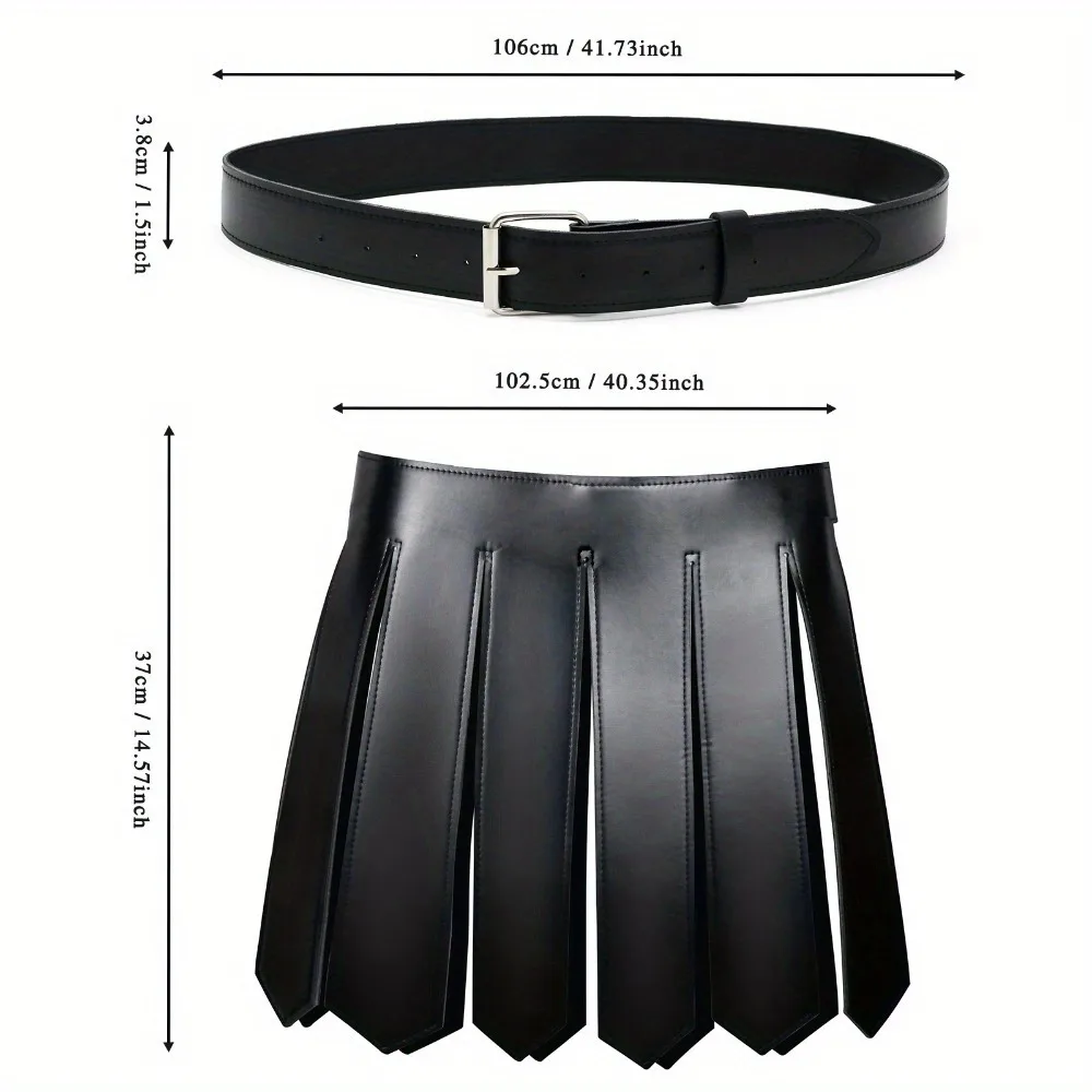 Gladiator-Kampfschürze – Spartanischer Krieger-Leder-Kilt – epische Cosplay-Requisite für thematische Veranstaltungen