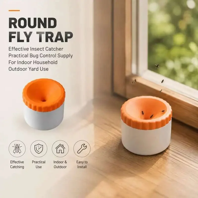 Round Flying Insect Trap Effective Bug Catcher Practical Pest Control Supply For Indoor Household Outdoor Backyard Application