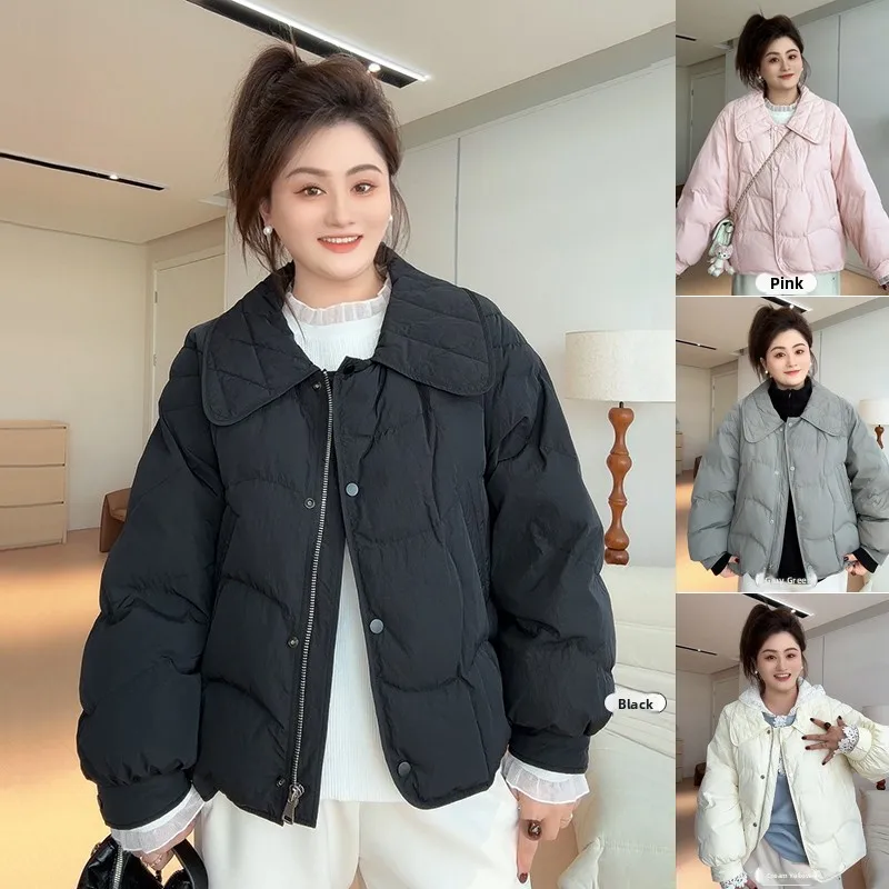 

Padded Jaet Doll Collar Cotton Winter Outerwear Women's Faionable Versatile ort Coat Long Sve Loose Fit Color