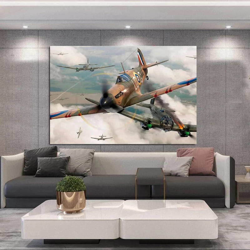 World War Raf Posters and Prints Spitfire Fighter Wall Art Canvas Painting Modern Living Room Home Decoration Pictures Posters