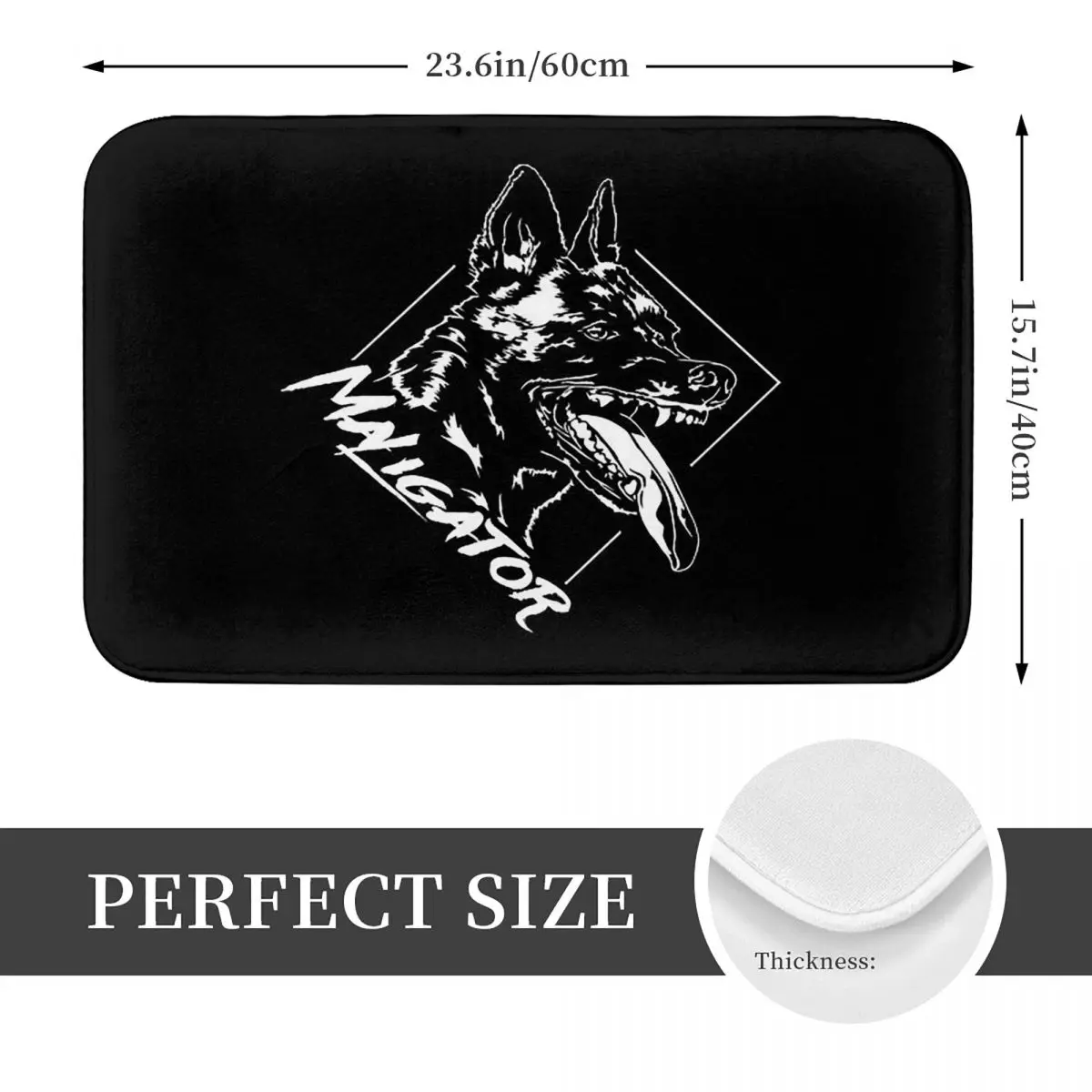 Maligator Belgian Shepherd Dog Portrait Anti-slip Doormat Floor Mat Durable Carpet Rug for Kitchen Entrance Home Room Footpad