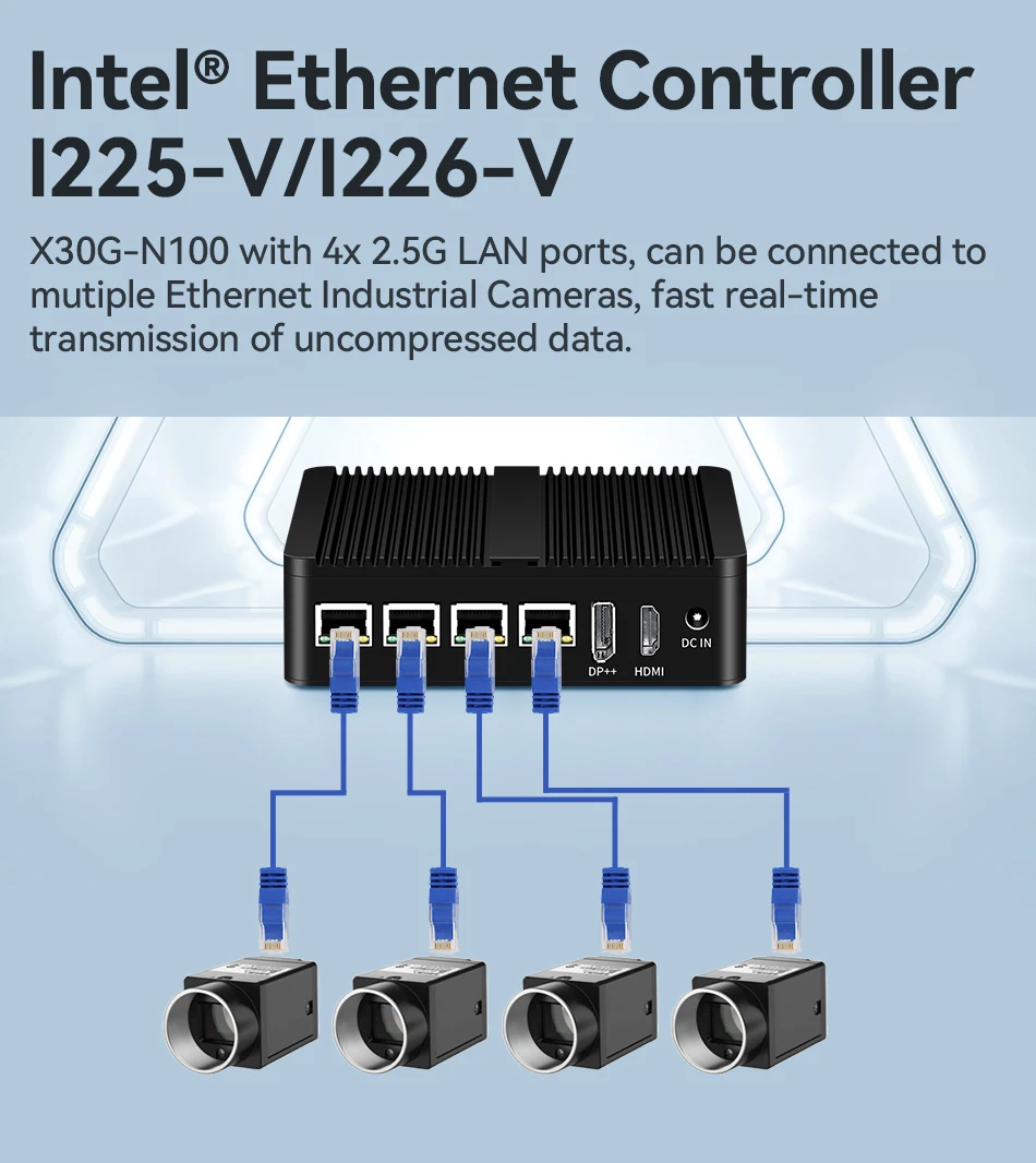 Imagem -05 - Mini pc Intel N100 Firewall Router Lan com Rs485 Rs232 Ddr4 Ethernet Intel I225v I226v Pfsense Linux Janelas 11 4k