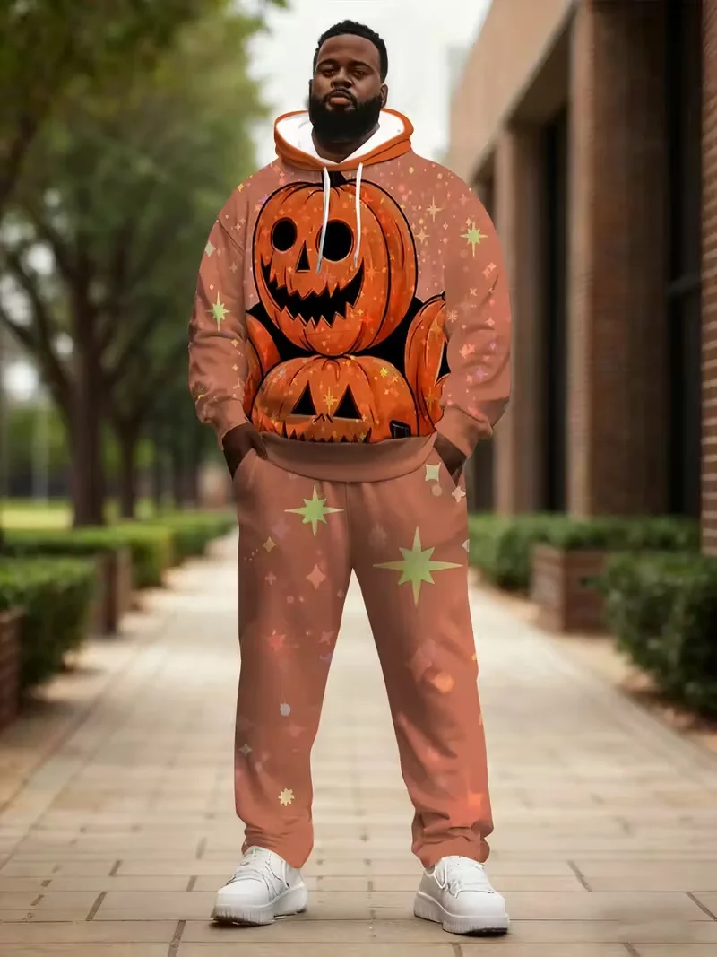 

Halloween Pattern Autumn Winter 3D Printed Hoodie Suit Men Sweatshirts Sweatpants Two Piece Tracksuit Set jogging Clothing