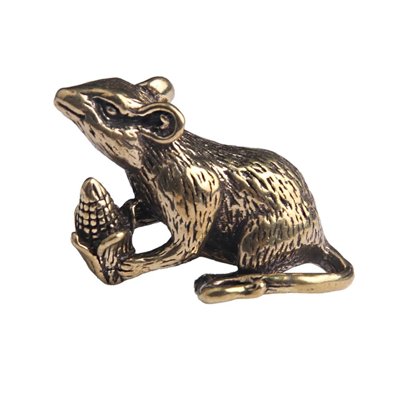 Lucky mouse rat year Desk decor Copper Wealth Rats Figurines new year gift