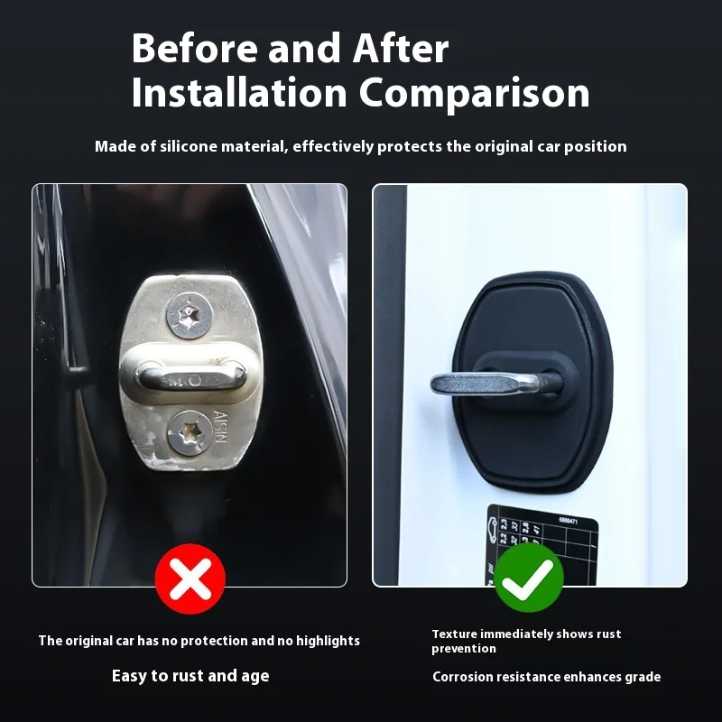 Suitable for Tank Car Door Protector Silicone Silent Switch Door Lock Rust-Proof Accessories Door lock cover
