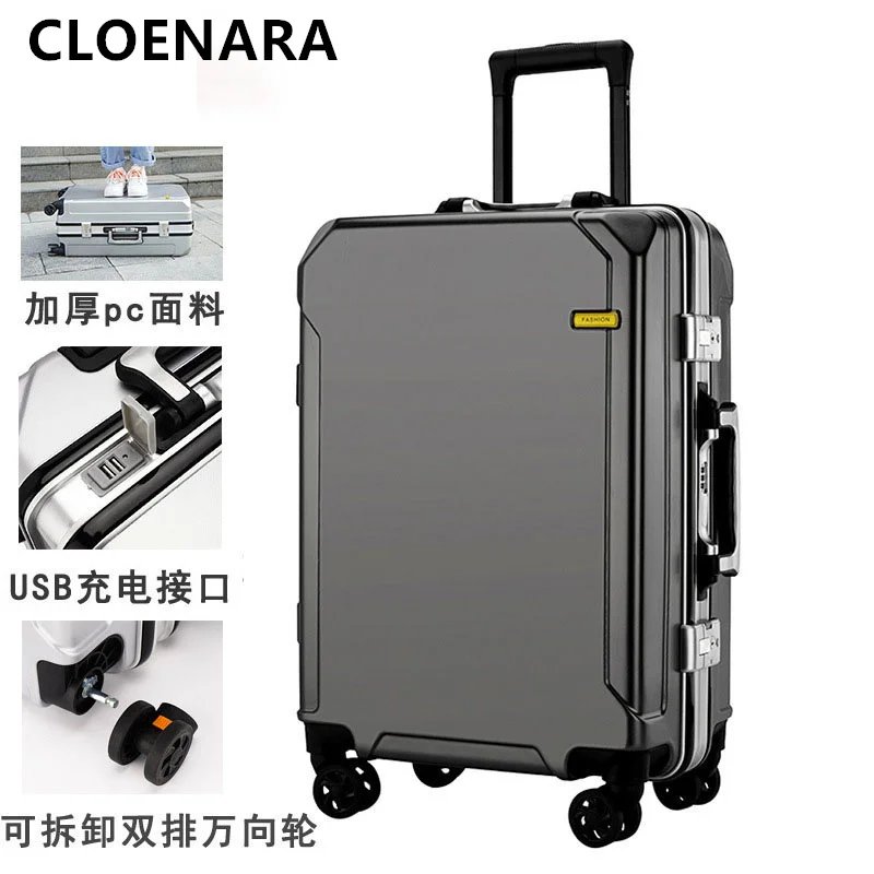 Colenara Koffer auf Rädern 20 Zoll Damen Abs PC Boarding Box 22 "24" 26 "Aluminium rahmen Trolley Fall Herren Geschäfts gepäck