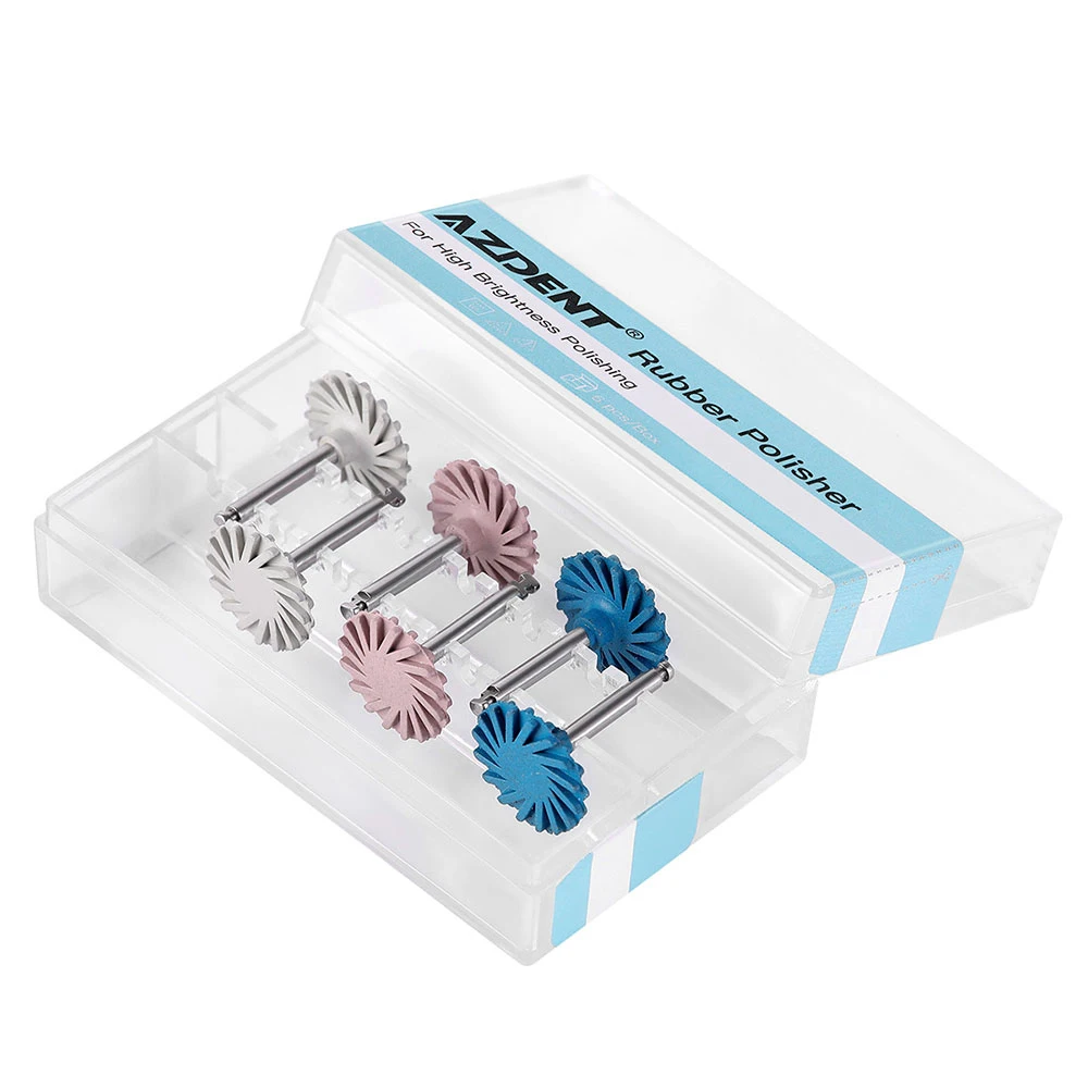 6 teile/schachtel AZDENT Dental Gummi Polierer Verbund Harz Polieren System RA Disc Kit 14mm Rad Spirale Flex Bohrer Werkzeuge – Detail 2