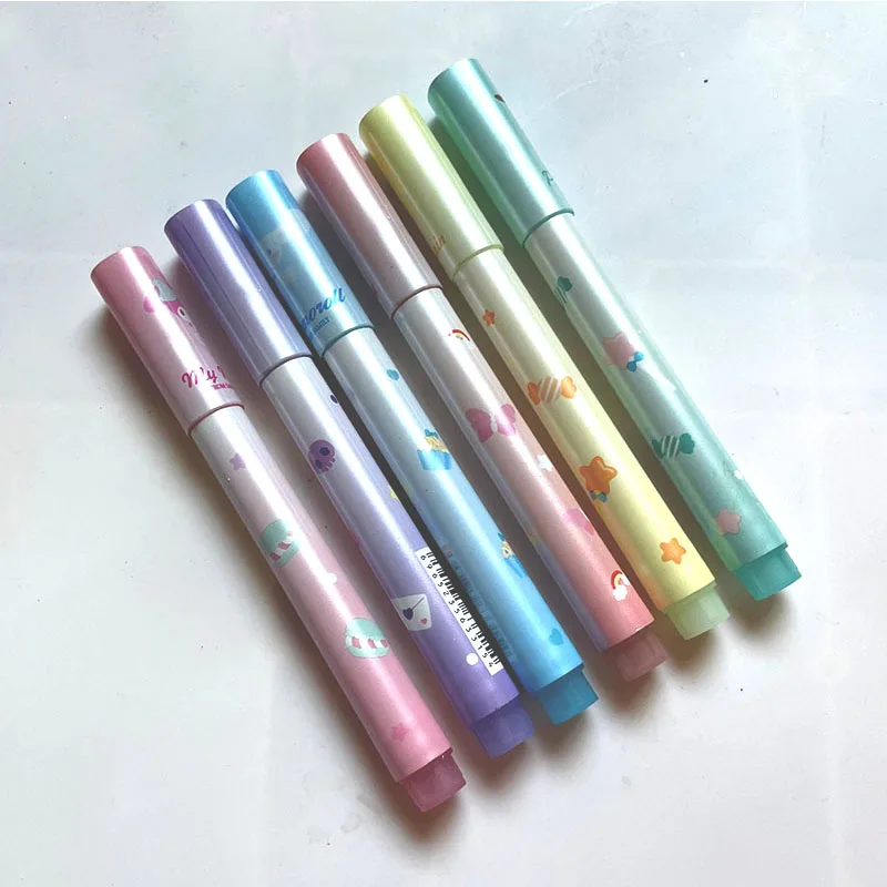 36 pcs/lot Kawaii Cat Dog Highlighter Cute 6 Colors Drawing Painting Marker Pens Fluorescent Pen Office School Writing Supplies