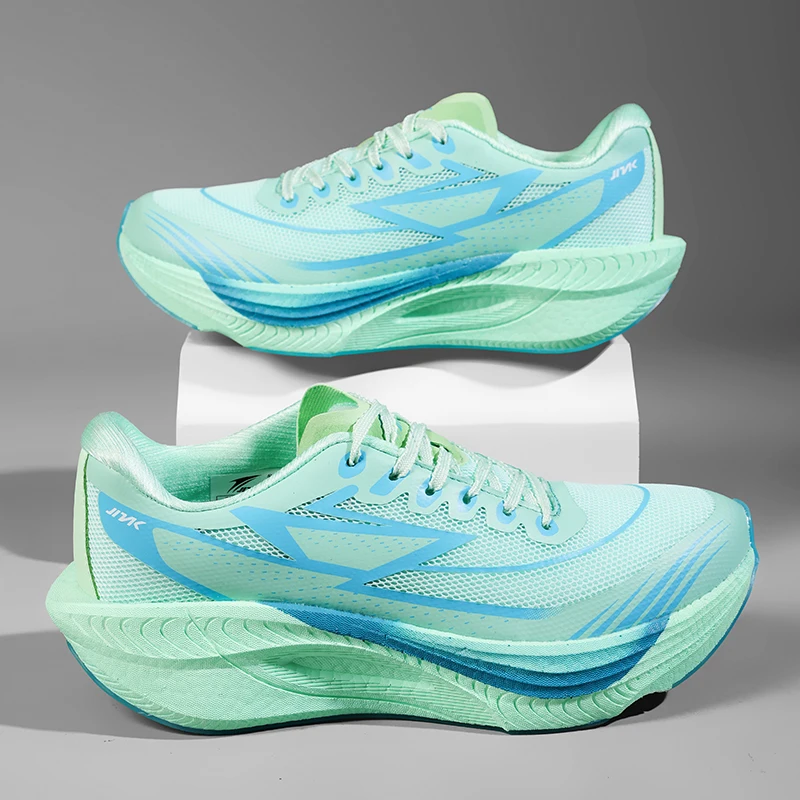 

2025 New Solid Color Sports Shoes Anti Slip Shock-absorbing Elastic Running Shoes Lightweight Lace Up Fashionable Walking Shoes