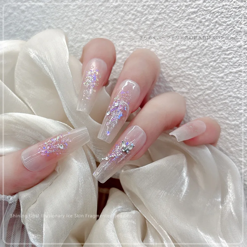 2 الأواني غير النظامية مسمار الفن أوبال بريق مسحوق الترتر Paillette اكسسوارات ل مانيكير ديكور الأظافر لوازم الديكور المواد