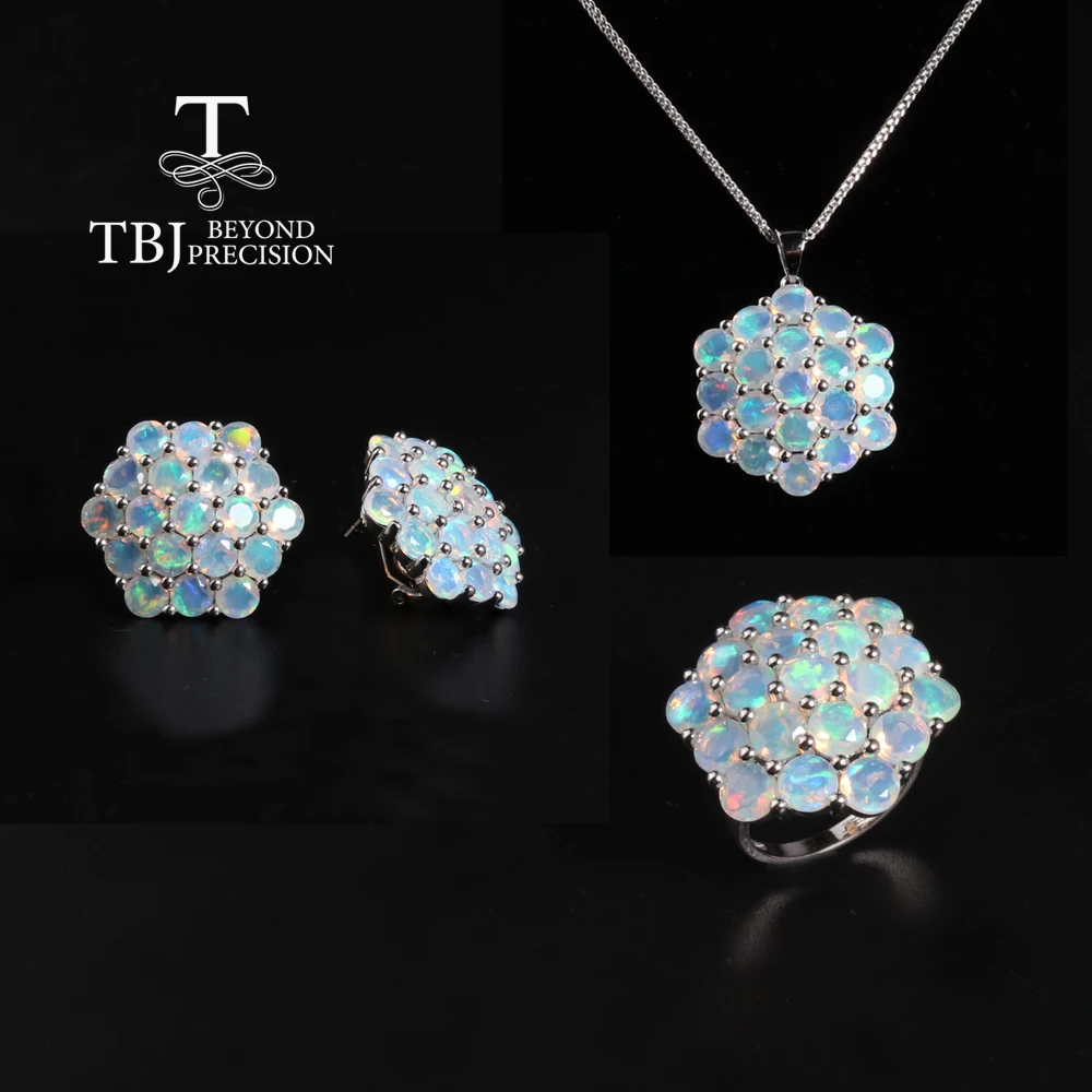 

Luxury opal 26.6ct jewelry set natural gemstones fine jewelry pendant earrings rings for women nice gift