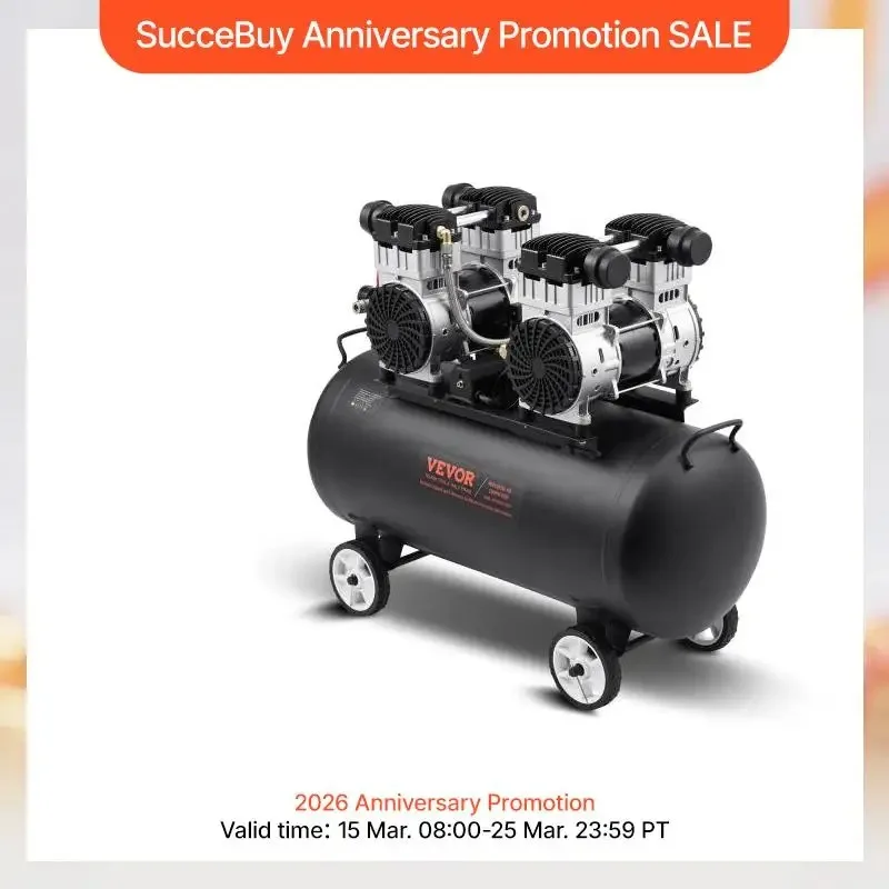 

【2026】SucceBuy Air Compressor 750W/1450W/3000W Oil Free Air Compressor Quiet Portable Compressor Pump Auto Repair Tire Inflation