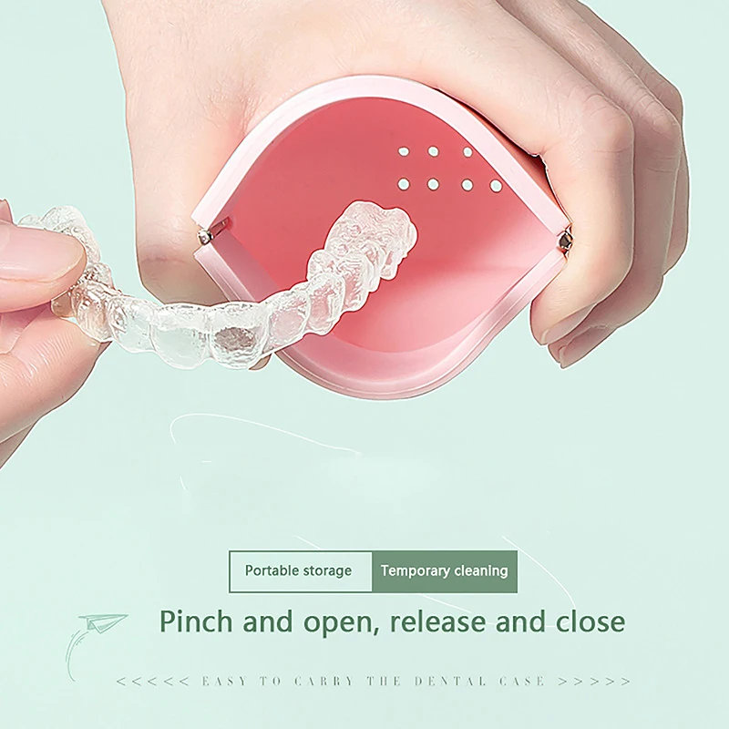 Silicone Retainer Case Denture Storage Invisible Braces Box Mouth Guard Container False Teeth Holder