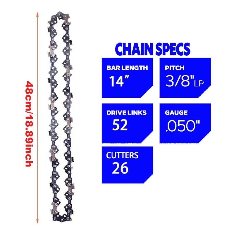 14 inch Semi Chisel Chainsaw Chain 3/8