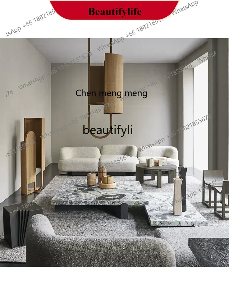 

G153 S Light Luxury Minimalist Cold Emerald Marble Tea Table Combination Luxury Stone Modern Living Room Tea Table